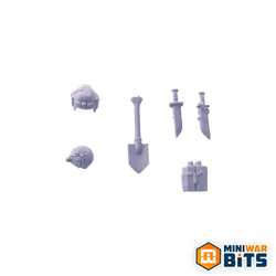 Cadian Heavy Weapon Accessory Shovel Knife Bits - Warhammer 40K Astra Militarium