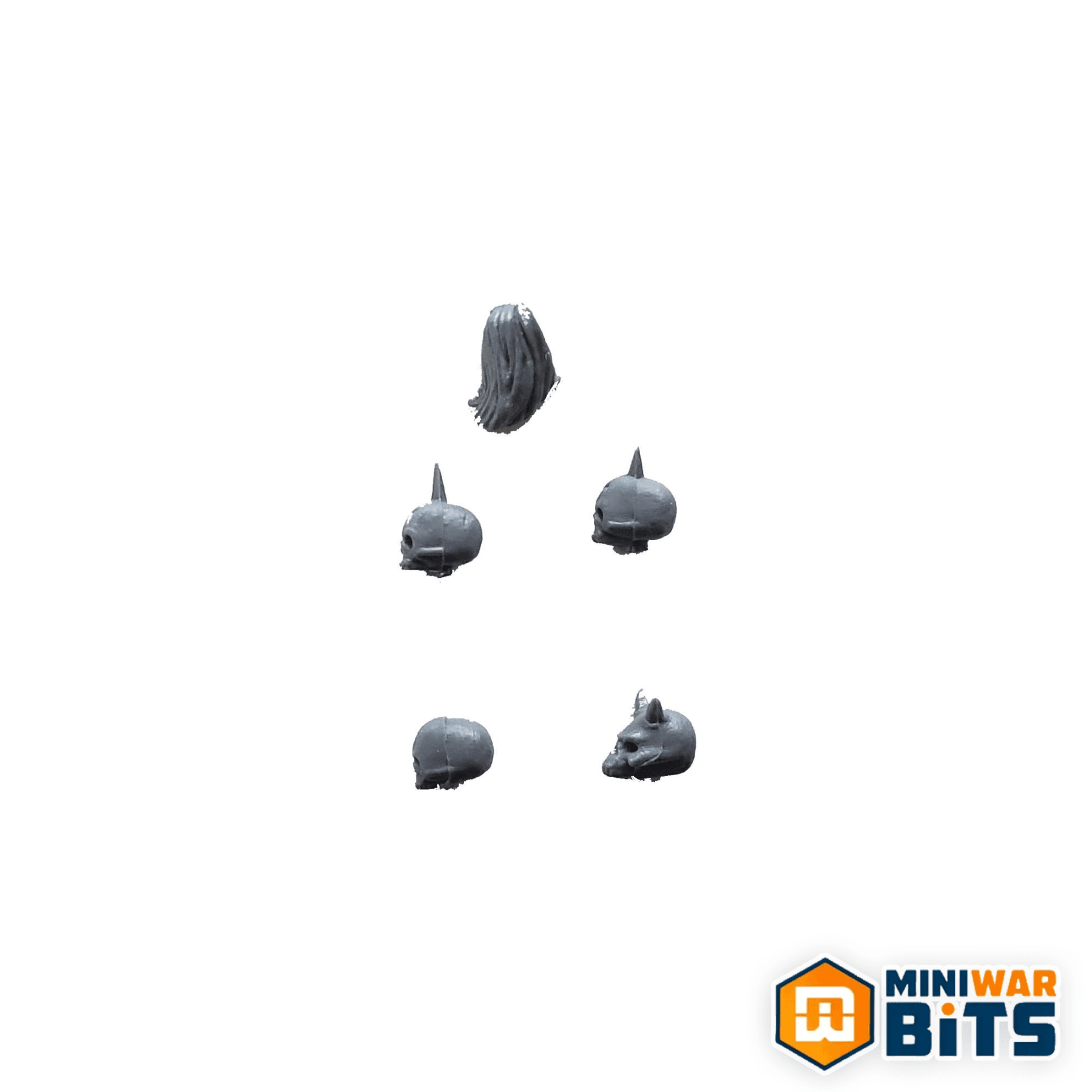 Chaos Warrior Trophy Skull & Hair Bits - MiniWar Bits