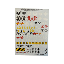 space marine vehicle decal transfer sheet
