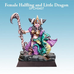 Female Halfling and Little Dragon