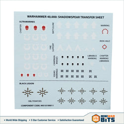 Warhammer 40 000: Shadowspear Transfer Decal Sheet